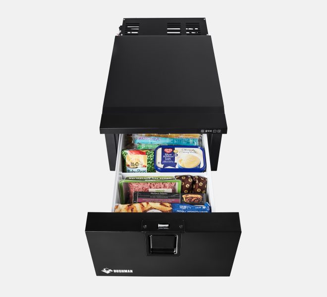 Top View of Bushman DF30-HD Showing meat and vegetables