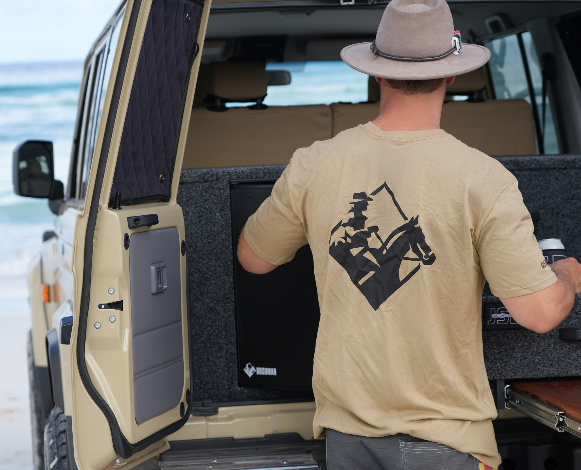 Bushman Camping T-Shirt - Sand - Image 6